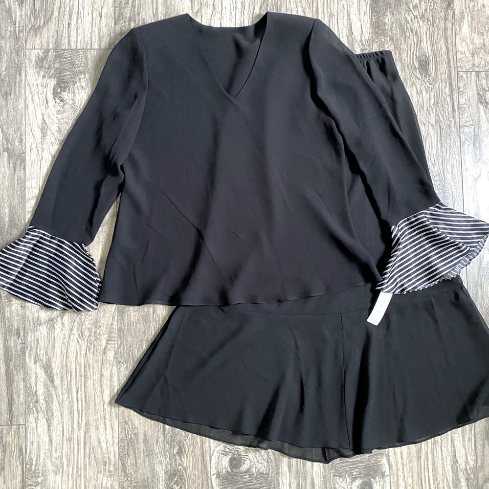 Size L Women’s Blouse & Skirt Set - Black